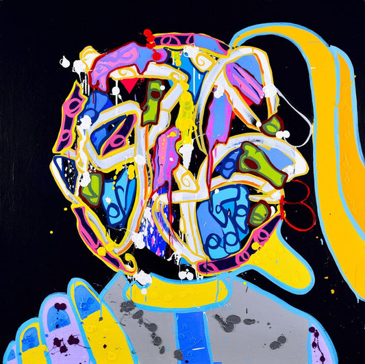« La femme qui pleure », œuvre de JonOne — Galerie Bonnet-Abelin, Lyon